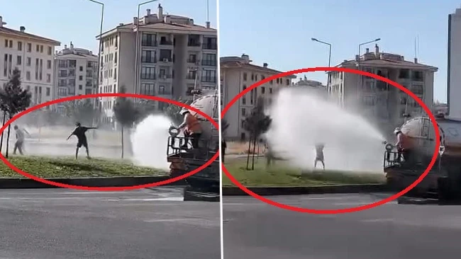 Termometrelerin 39 dereceyi Diyarbakır'da çocuklar böyle serinledi