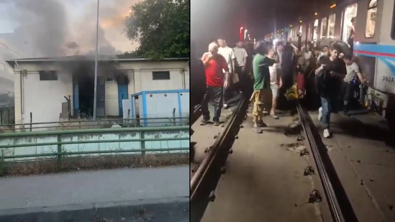 Gaziosmanpaşa'da tramvay trafosunda yangın: Seferler durdu, yolcular raylarda yürüdü!