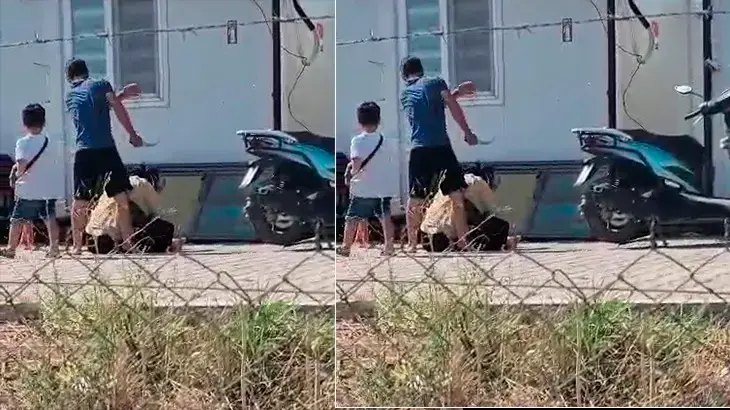Çocuklarının gözü önünde karısına bıçakla saldırdı!