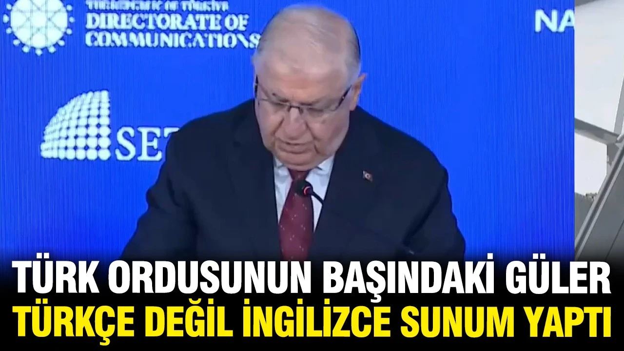 Türk Ordusu'nun başındaki Yaşar Güler Türkçe değil İngilizce sunum yaptı