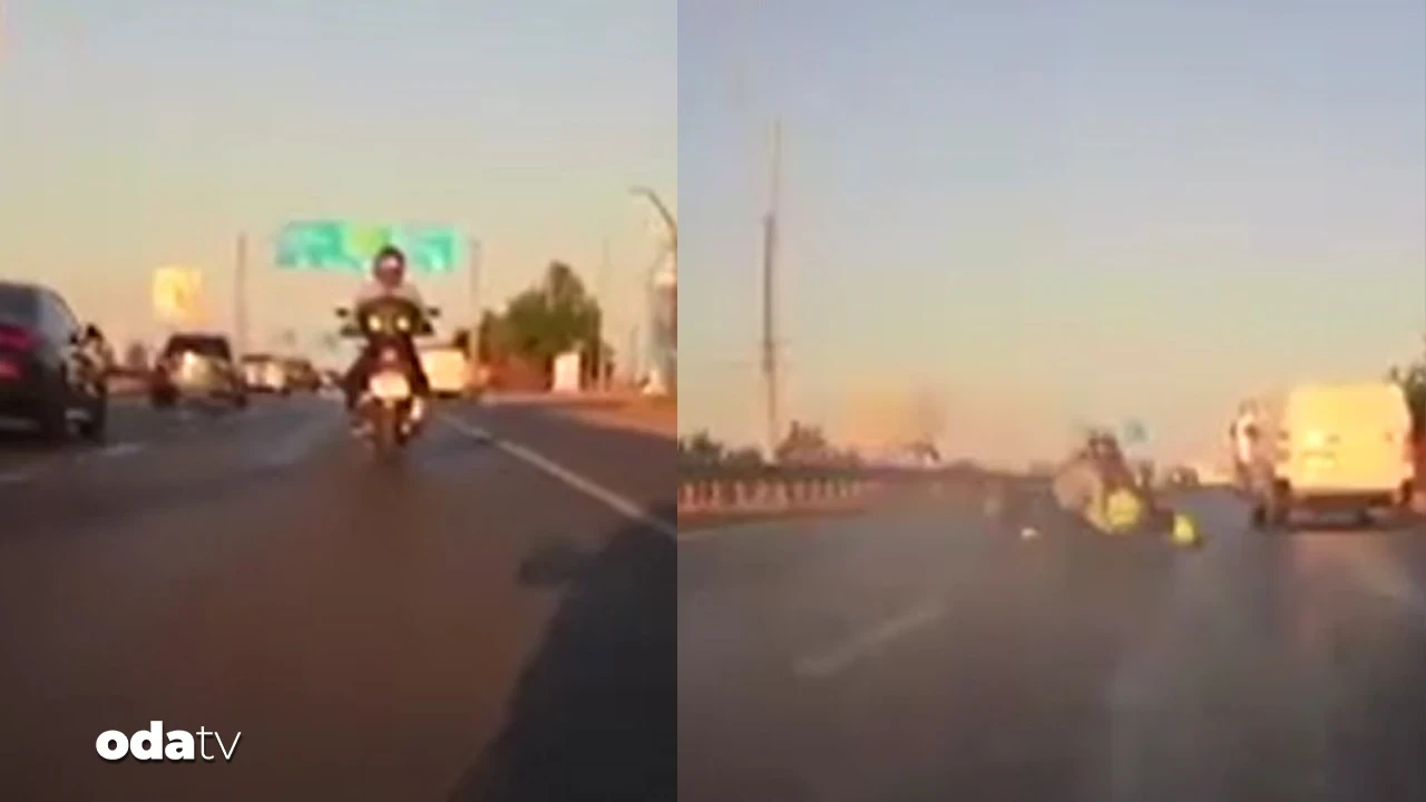 Yola dökülen yağ kazaya davetiye çıkardı: Motosikletliler metrelerce sürüklendi