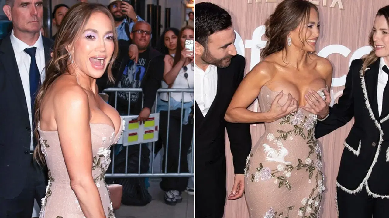 Jennifer Lopez'in kıyafet kazası sosyal medyada gündem oldu: Yeni filminin galasında zor anlar!