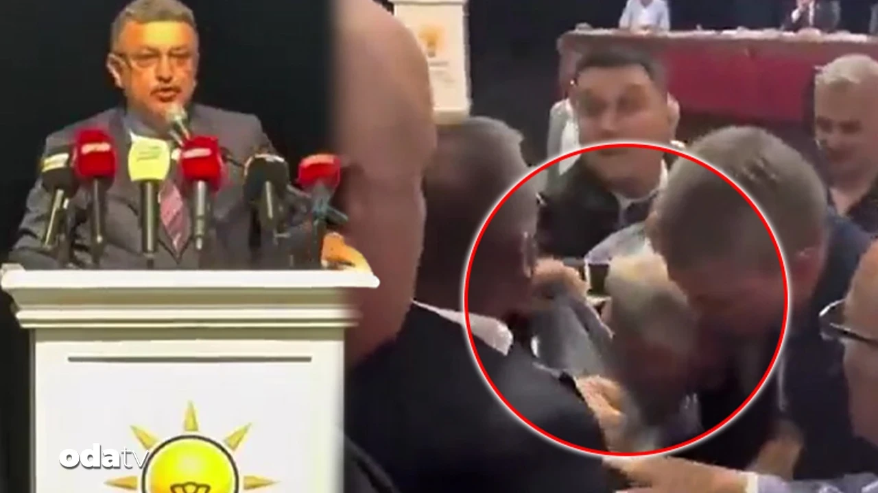 Trabzon'daki AKP toplantısında ortalık karıştı... Vatandaş yaka paça atıldı
