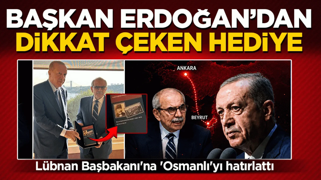 Başkan Erdoğan'dan dikkat çeken hediye: Lübnan Başbakanı'na 'Osmanlı'yı hatırlattı