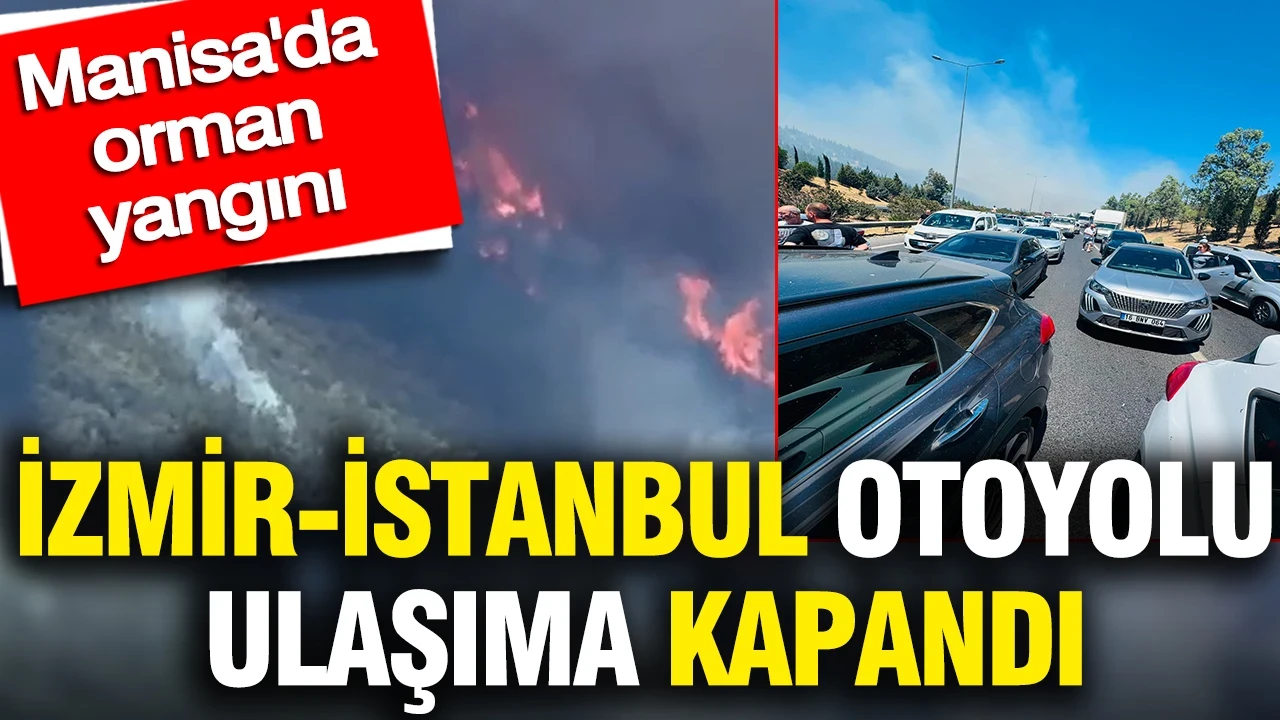 Manisa'da orman yangını: İzmir-İstanbul Otoyolu ulaşıma kapandı