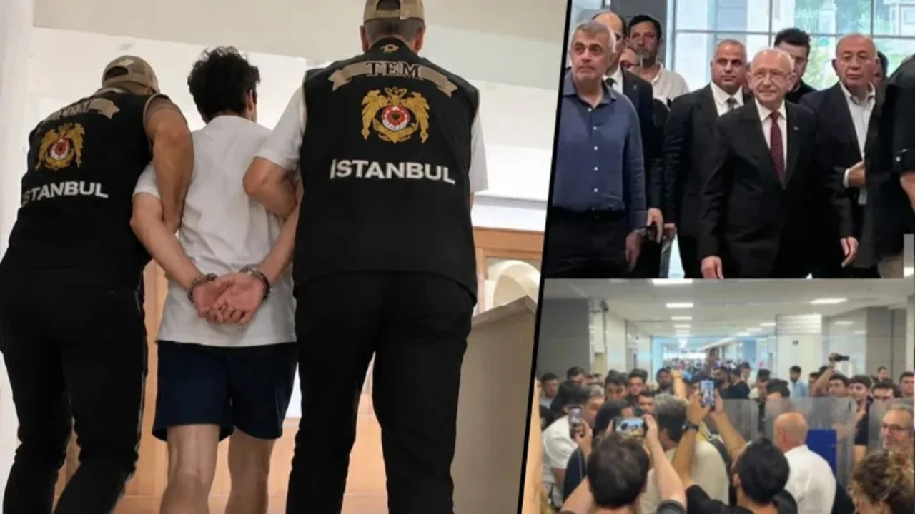 Kılıçdaroğlu Deniz Göktaş'a desteğe adliyeye geldi, hain Kemal sloganları atılıyor