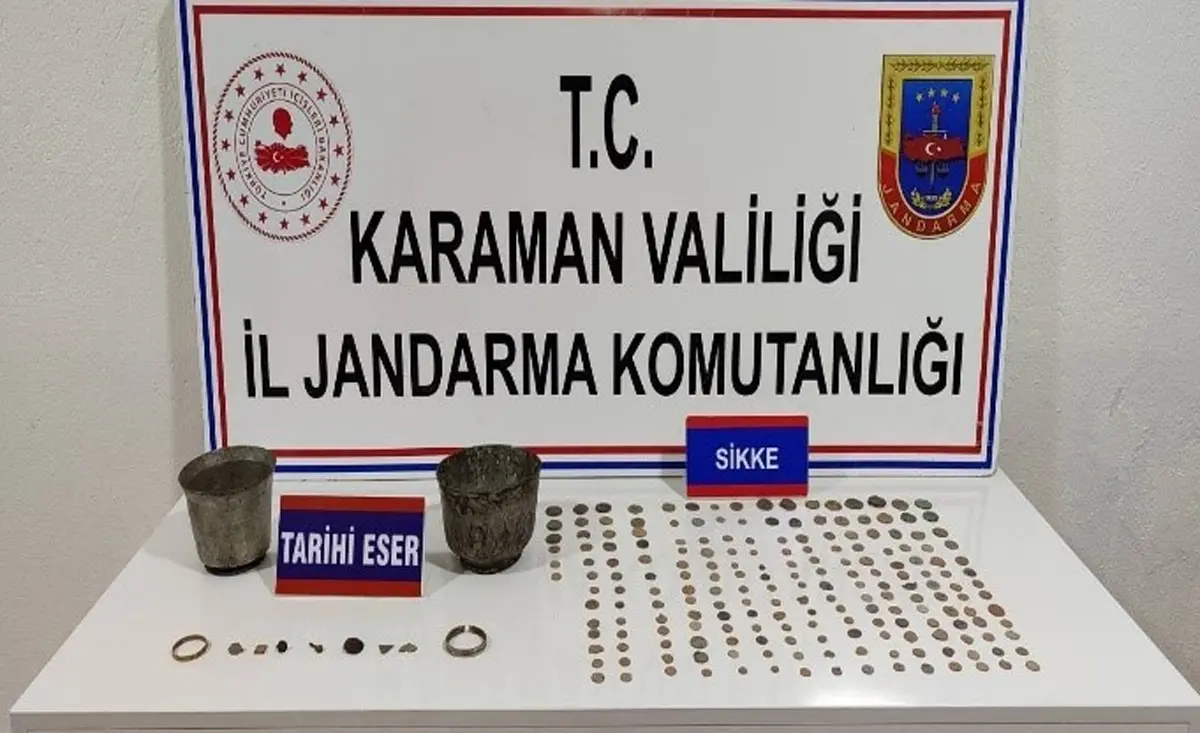 Karaman'da tarihi eser ele geçirildi: 6 tutuklama