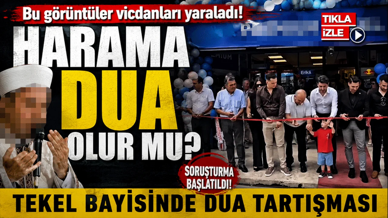 Harama dua olur mu? Bu görüntüler vicdanları yaraladı! Tekel bayisinde dua tartışması