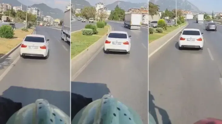 İtfaiyeye yol vermeyen sürücü kamerada! Siren seslerine rağmen sol şeridi kapattı