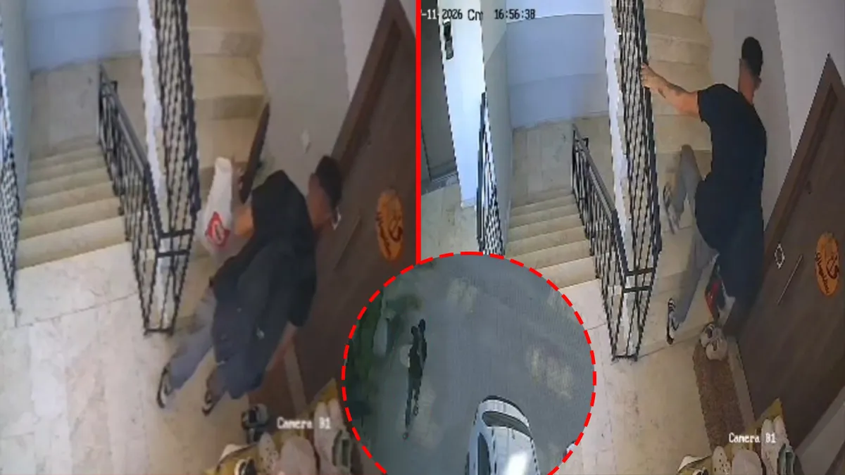 Apartman sakinlerinin kabusu oldu! Pişkin hırsız ayakkabı mağazasından seçer gibi çaldı: O anlar kameraya böyle yansıdı!