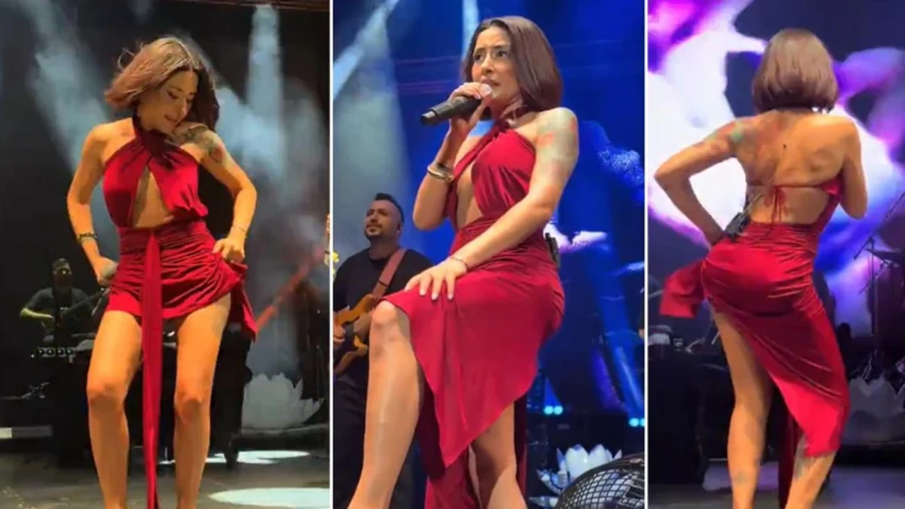 Melek Mosso sahnede kendinden geçti! Eteğini sıyırıp dans etti