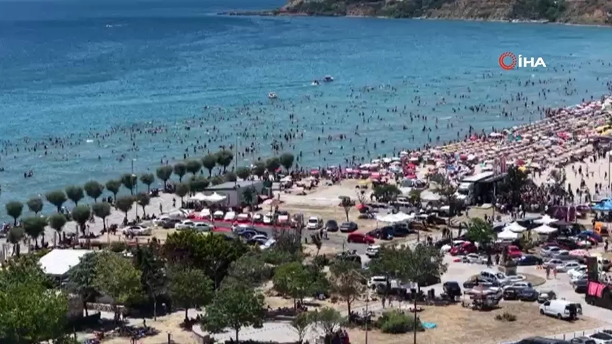 Silivri halk plajı doldu taştı