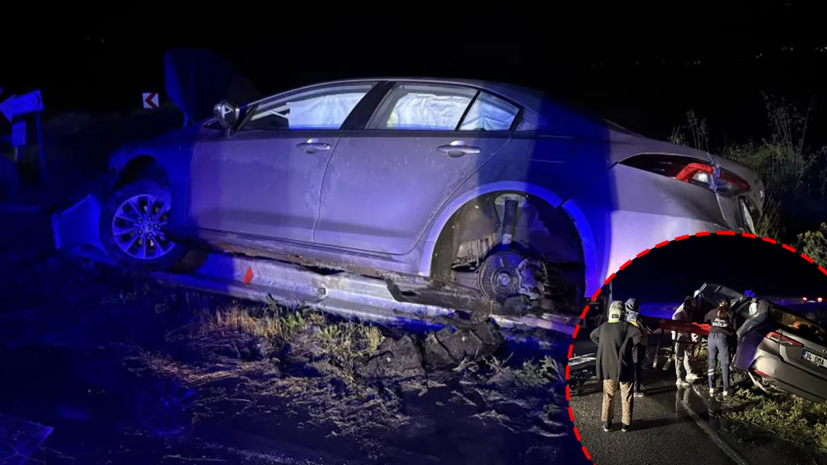 Kastamonu'da feci kaza! Kontrolden çıkan otomobil refüje çarptı: 2 yaralı
