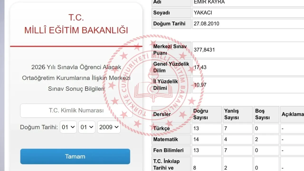 LGS 2026 SONUÇLARI erken mi açıklanacak? MEB-Sonuç Açıklama Sistemi T.C. kimlik ve doğum tarihi LGS sınav sonucu sorgula