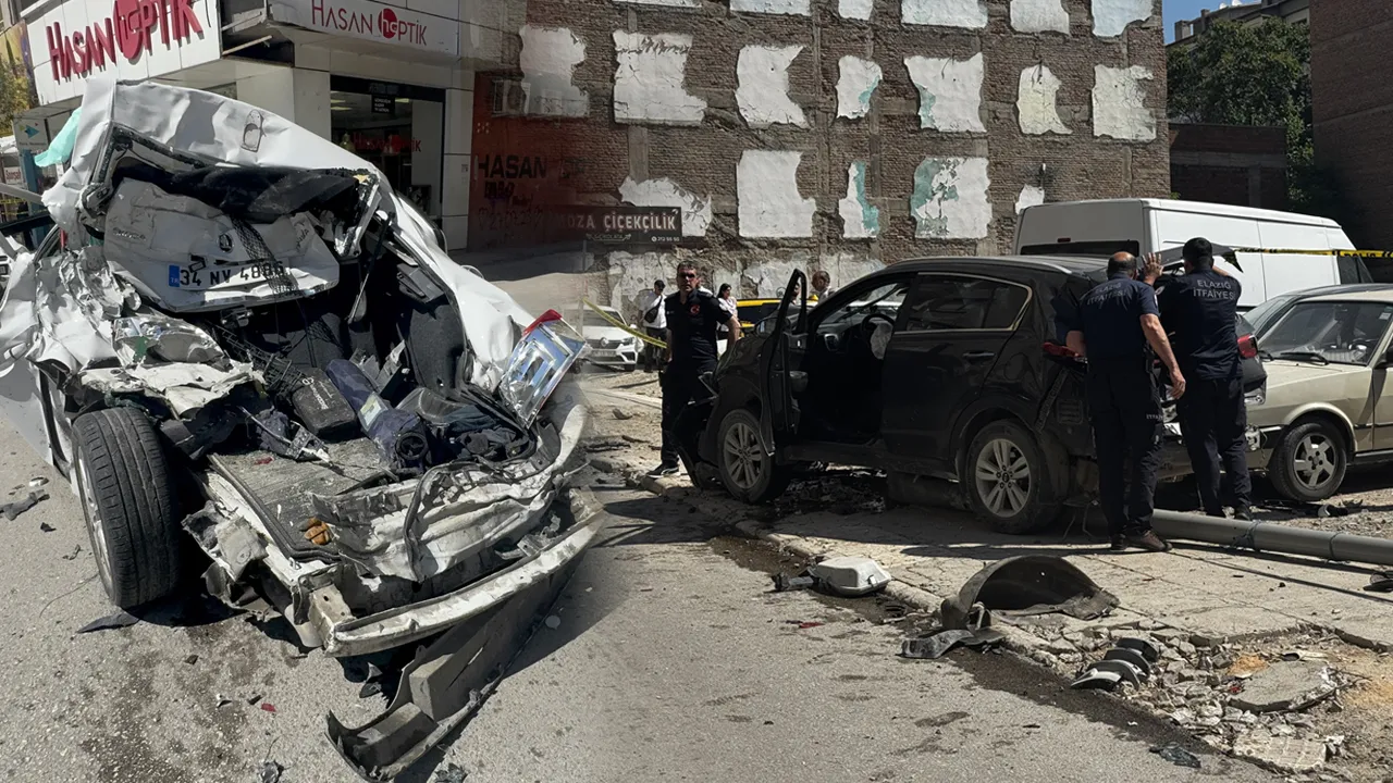 Elazığ'da freni patlayan kamyonun 10 aracı biçti! Yaralılar var