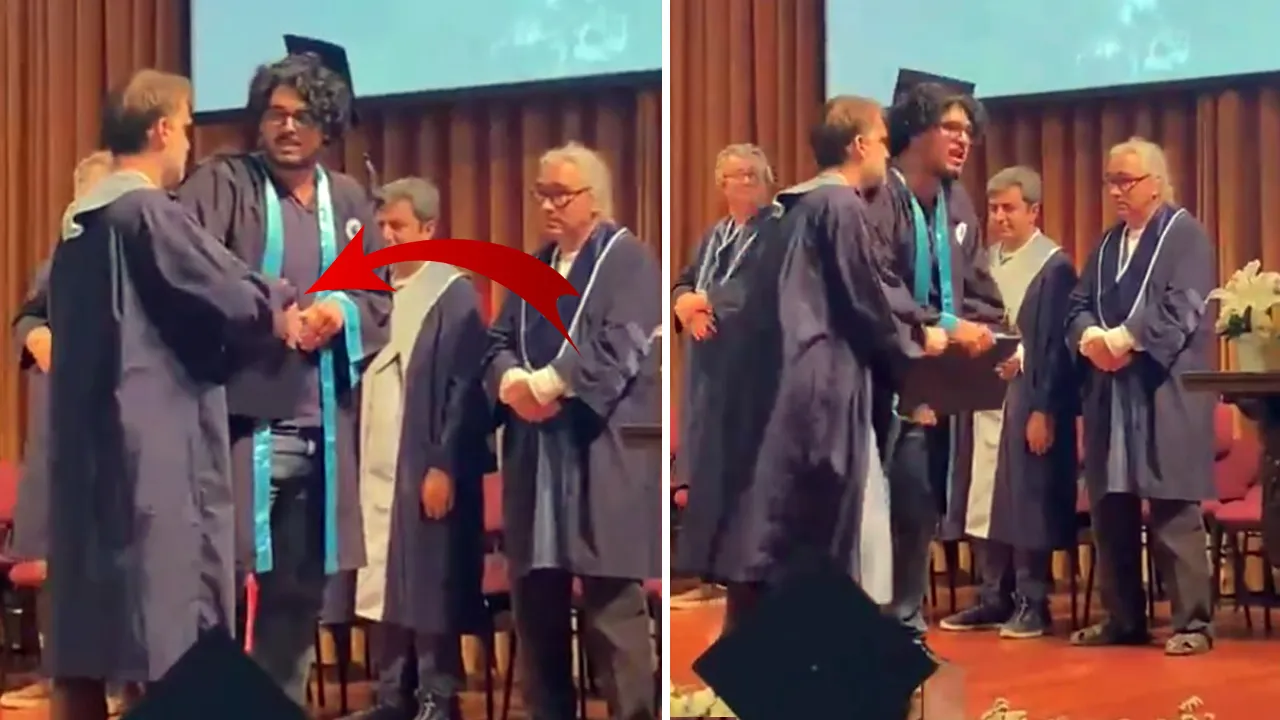 Boğaziçi Üniversitesi mezuniyetinde olay! Herkesin önünde diplomayı çekiştirdiler