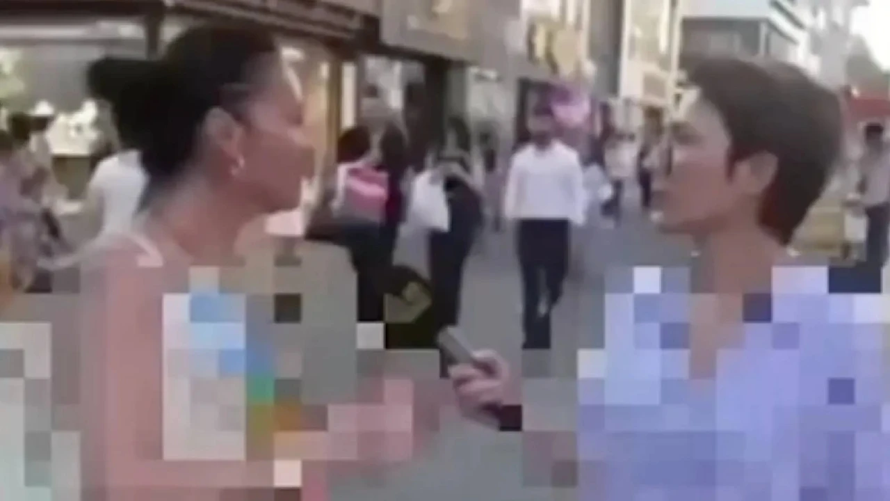 Sokak röportajı incelemesinde kadınların açık görüntüleri blurlandı