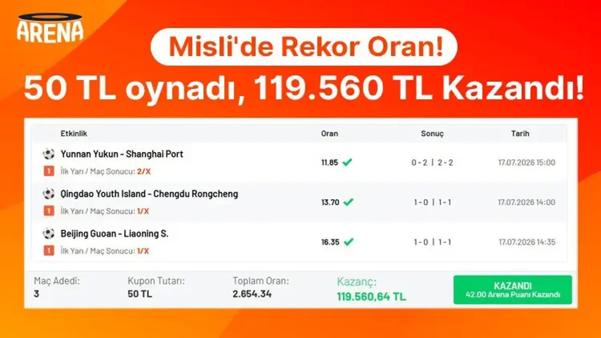 Misli'de Rekor Oran! 50 TL oynadı, 119.560 TL Kazandı!