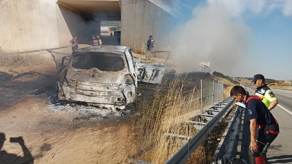 Balıkesir'de Araziye Savrulan Otomobil Alev Aldı: 4 Yaralı