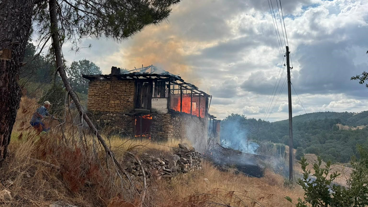 Ahırda çıkan yangın ormana sıçradı, büyümeden söndürüldü