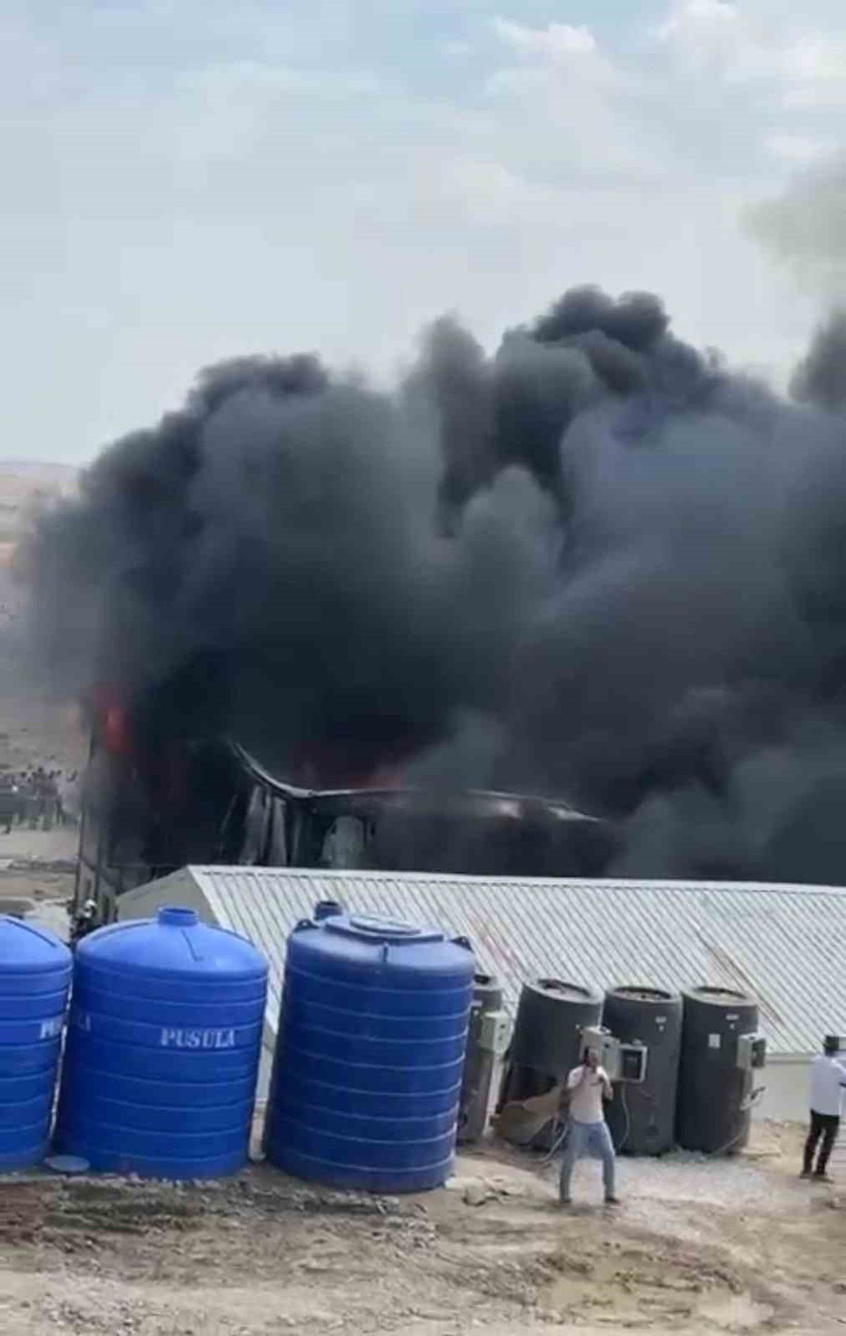 Ankara'da İşçi Konteynerinde Yangın