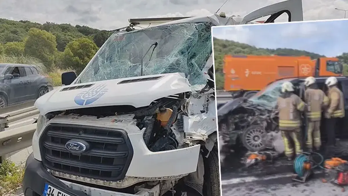 İstanbul'da zincirleme kaza! Bakım kamyonetine çarpan minibüste 6 yaralı