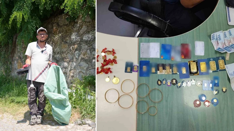 Düzce’de temizlik işçisi bulduğu altın dolu çantayı polise teslim etti: 'Allah rızası için yaptım'