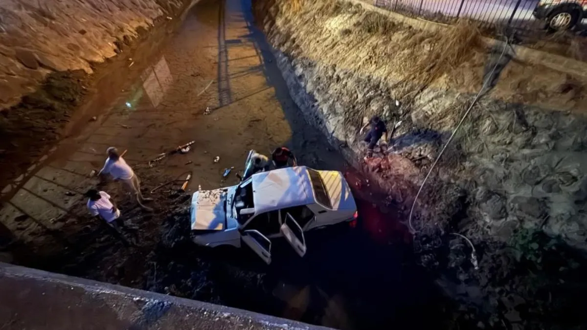Osmaniye'de korkutan kaza! Otomobil kanala düştü: 4 yaralı