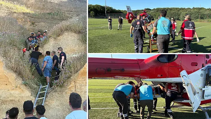 Gökyüzünde dehşet anları! Yamaç paraşütü kayalıklara çarptı: 1'i çocuk 2 yaralı