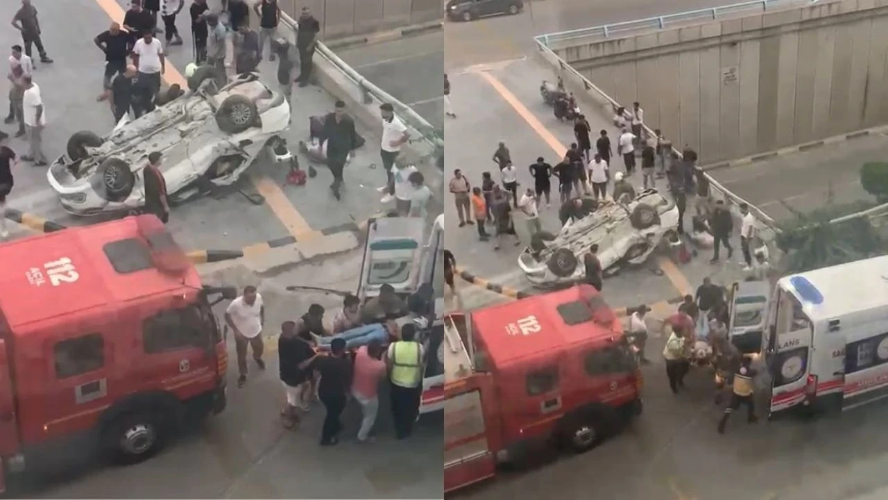 Hatay'da feci kaza! Bariyerlere çarpıp devrildi