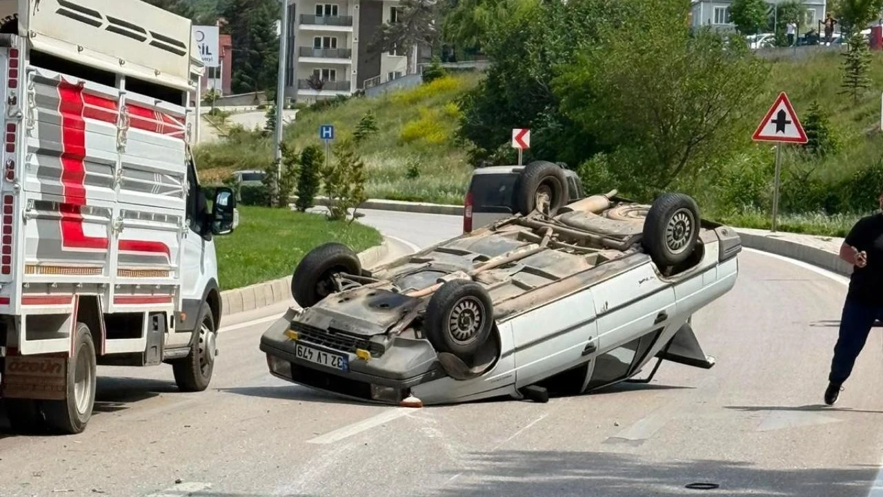 Virajı alamadı, otomobil takla attı: Sürücü yaralandı