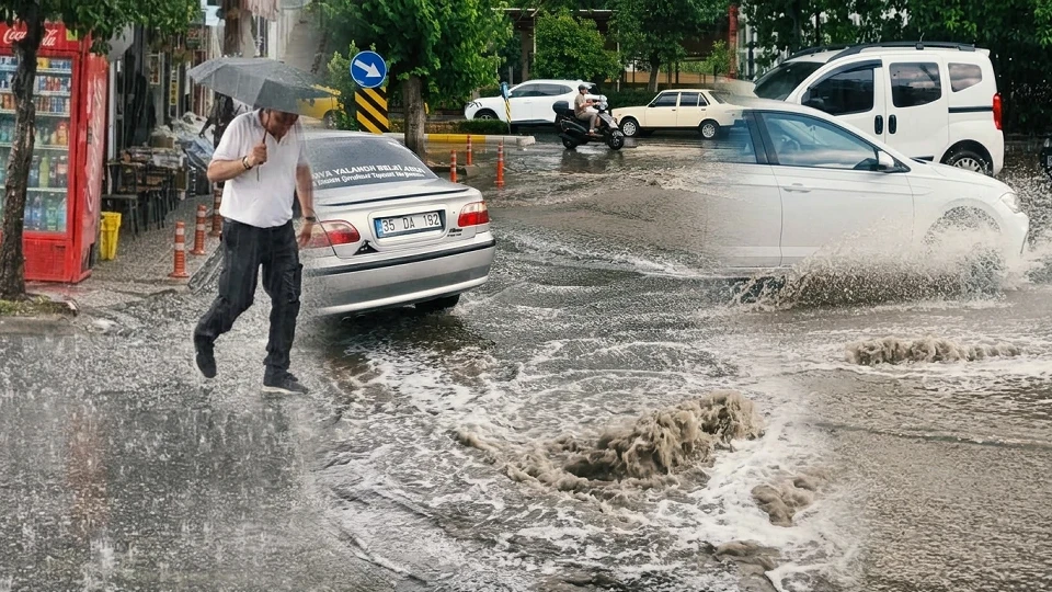 Aydın Efeler sağanak yağış: Sadece 10 dakikada yollar göle döndü araçlar mahsur | Aktüel Haberleri