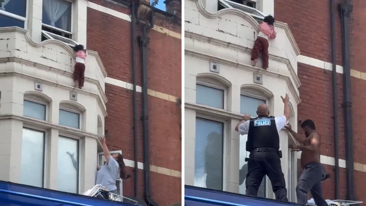 Londra'da gören çığlığı bastı! 3 yaşındaki çocuk pencerede asılı kaldı