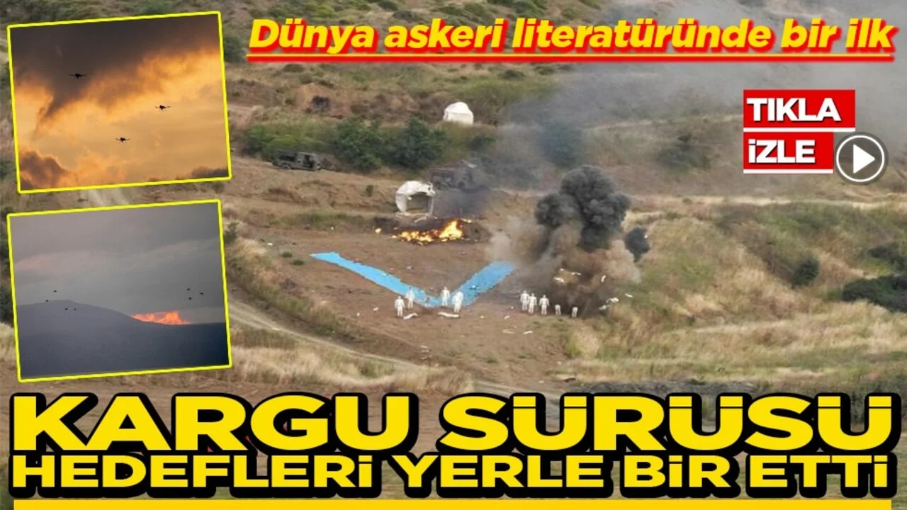 Canlı mühimmatlı toplu İHA saldırısı KARGU sürüsü hedefleri yerle bir etti