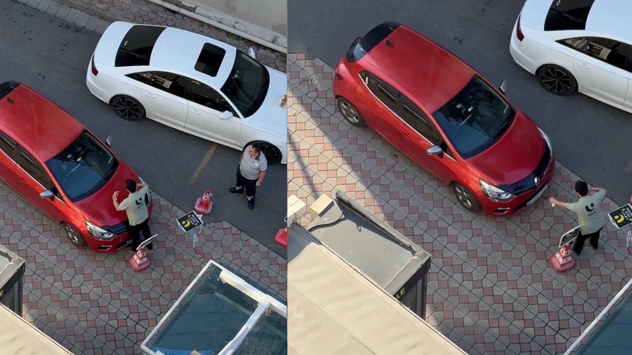 Hastane otoparkında dehşet anları! "Acil hasta getirdim" dedi, otomobili valenin üstüne sürdü!