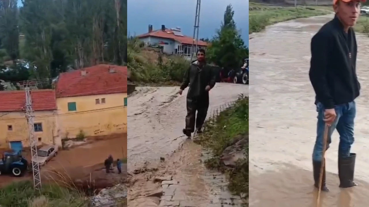 Develi’de korkutan doğal afet: Sel suları araçları sürükledi, yollar kapandı