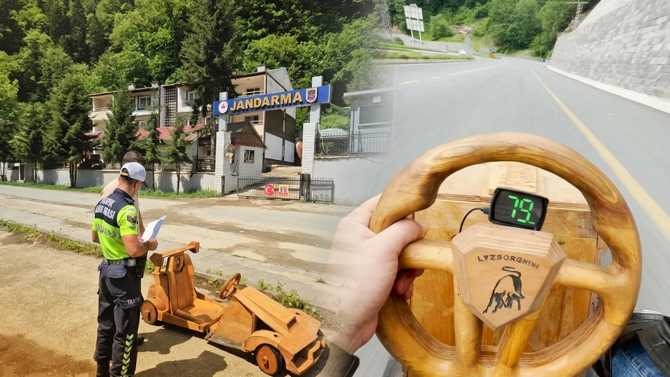 Rize'de saatte 79 kilometre hıza ulaşan ahşap 'Laz Ralli' arabası jandarmaya takıldı: Sahibine öyle bir ceza kesildi ki