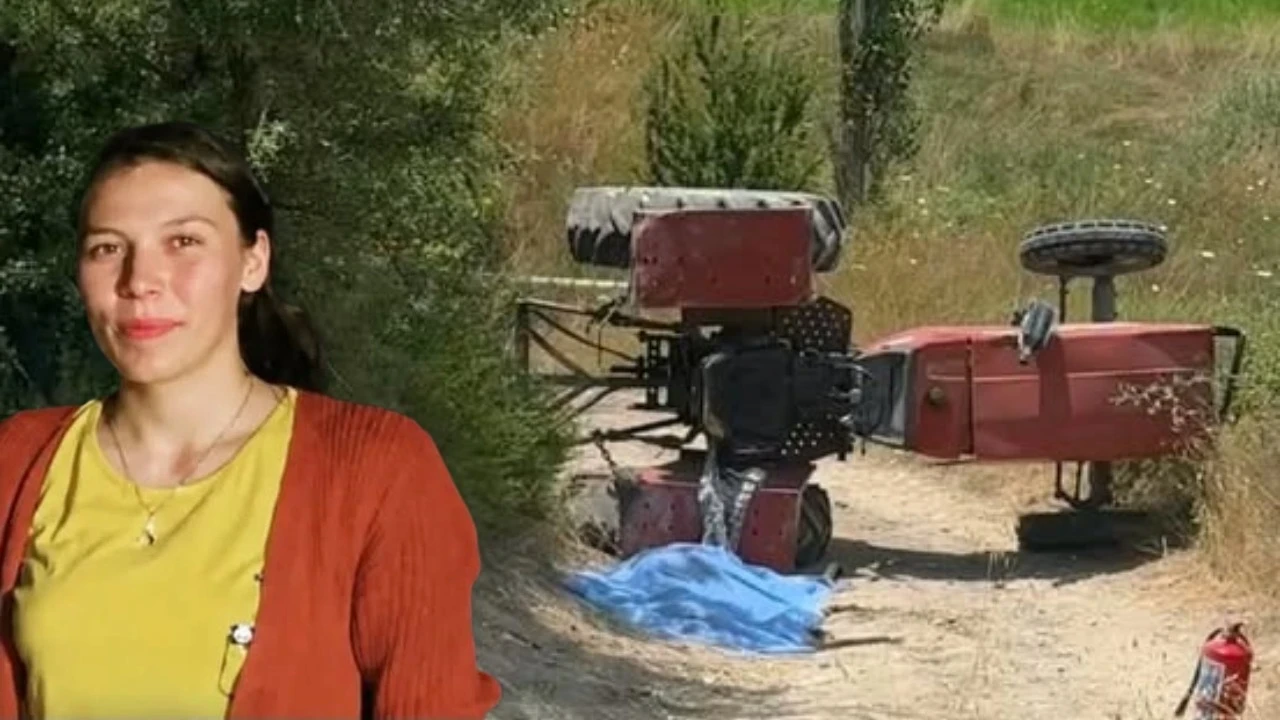 Devrilen traktördeki kadın öldü