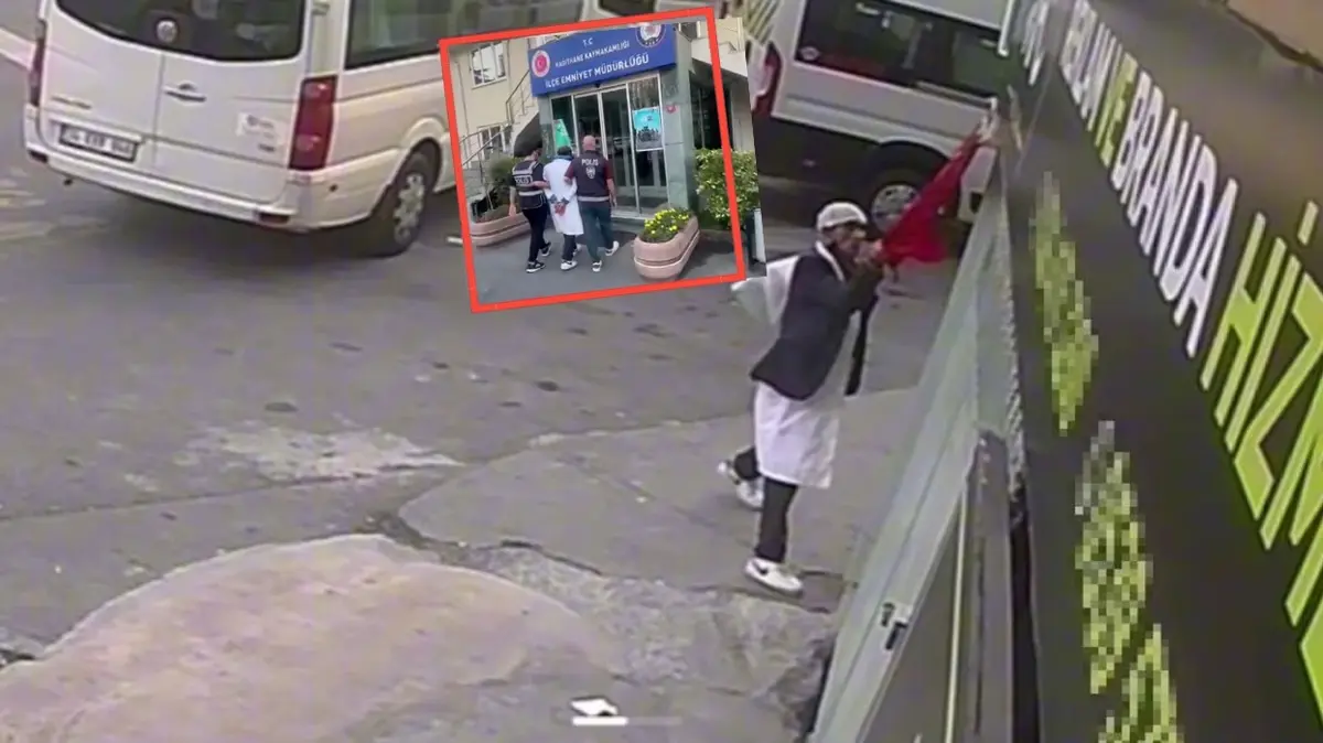 Türk bayrağına küstah saldırı! Provokatör kıskıvrak yakalandı