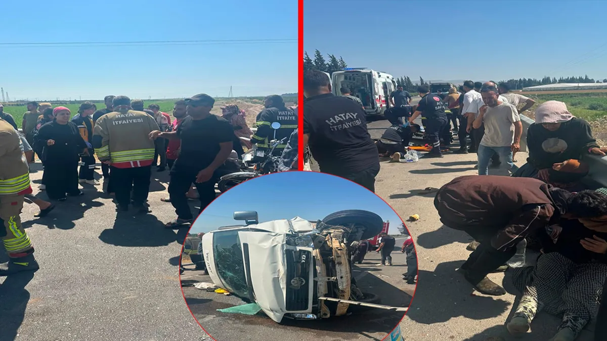 Hatay'da feci kaza! Tarım işçilerini taşıyan minibüs devrildi: 5 yaralı