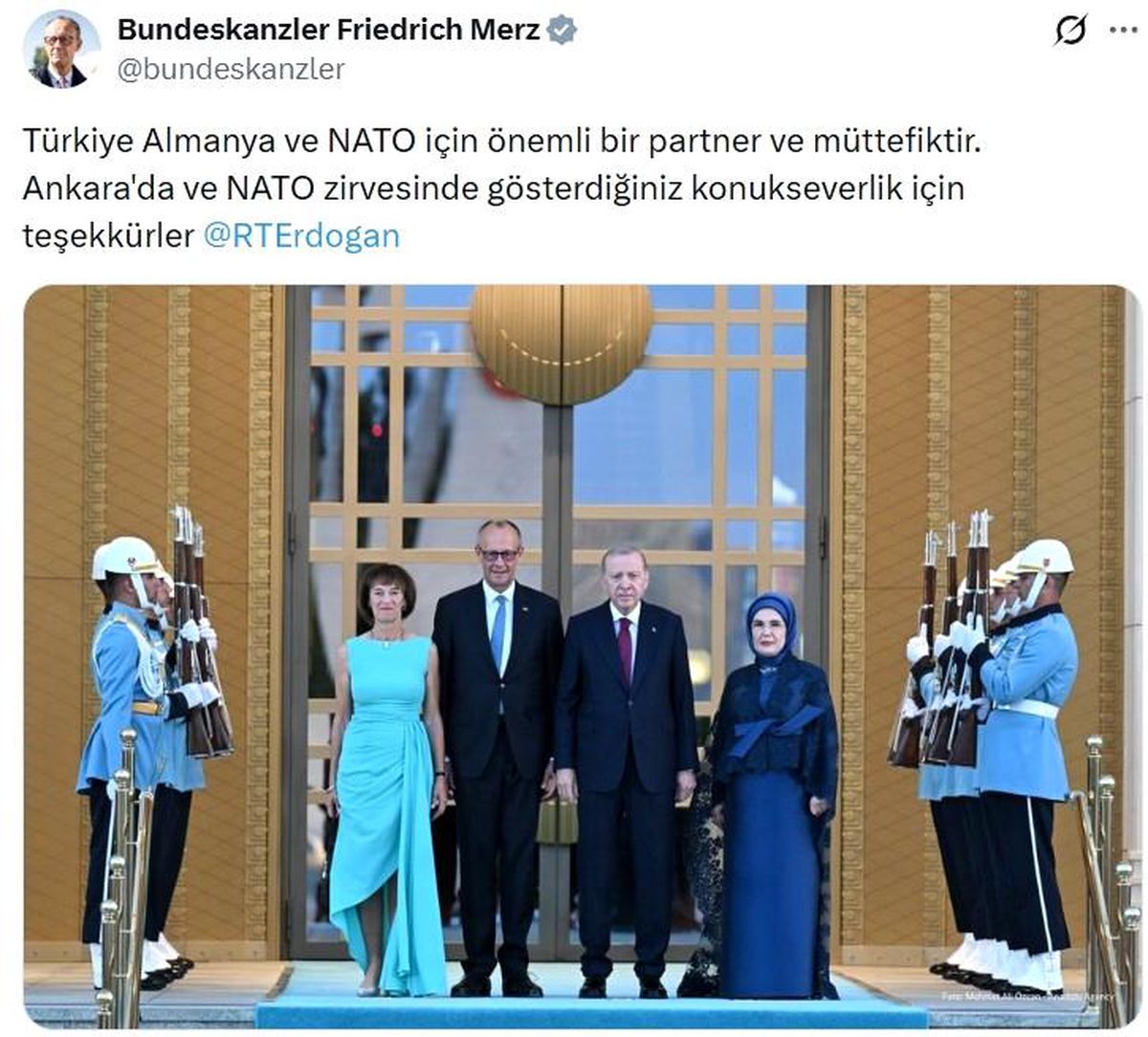 Almanya Şansölyesi Friedrich Merz'den Türkçe teşekkür paylaşımı