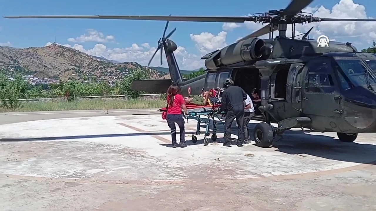 Kırsalda gezerken yılan ısırdı: Helikopter yaralı için havalandı