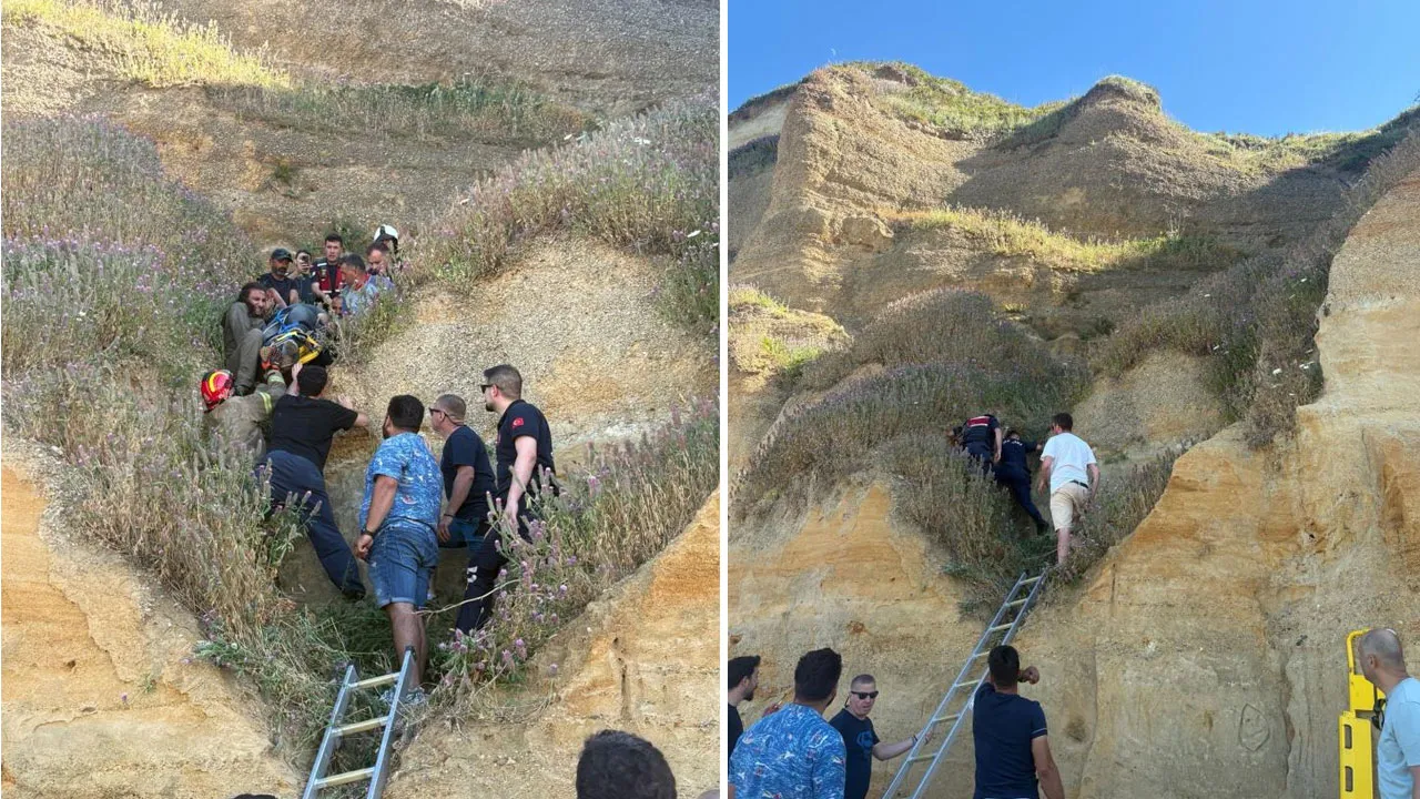Rüzgara kapılan yamaç paraşütü kayalıklara çakıldı! Biri çocuk 2 kişi yaralandı