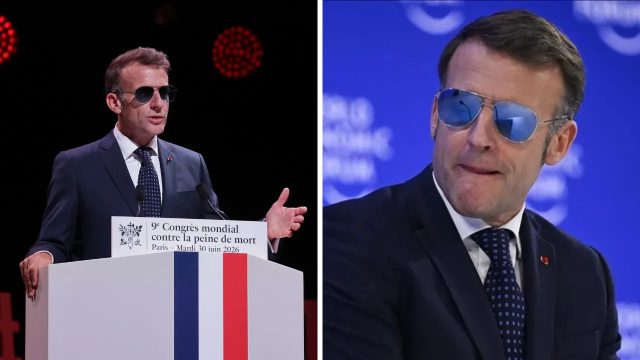 Macron'un çok konuşulan gözlükleri yeniden gündemde! Neden çıkarmadığı belli oldu