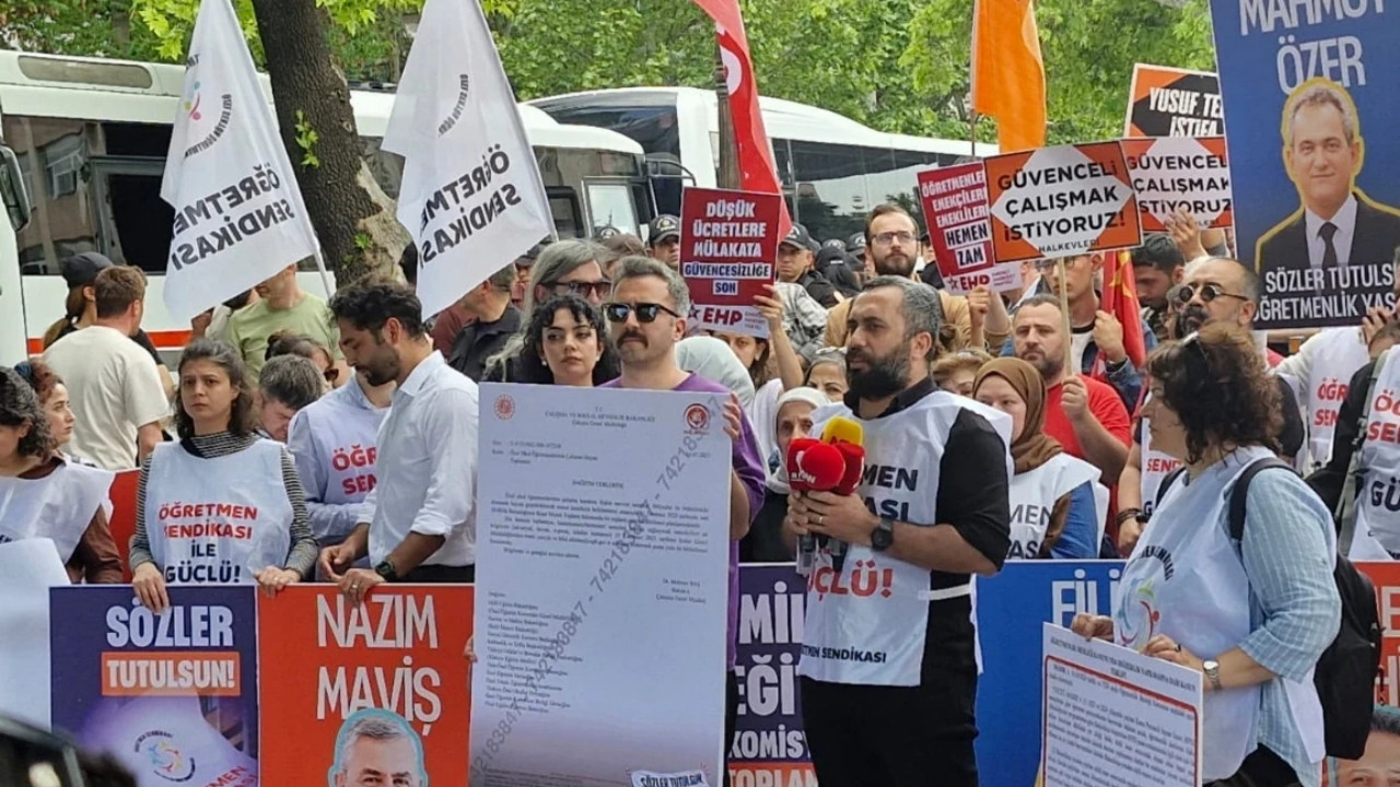 Öğretmenler MEB önünden seslendi: Sözler tutulmazsa 14 Haziran’da Ankara’dayız