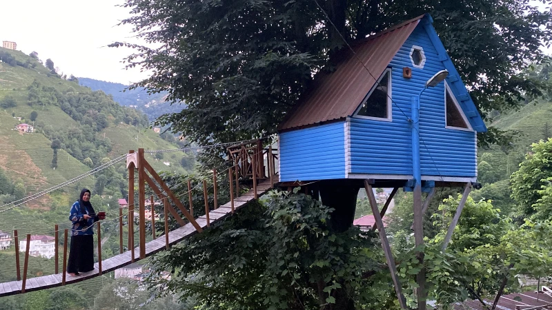 Rizeli iki kardeş çocukluk hayallerini gerçekleştirdi: Önce gürgen ağacına ev sonra köprü