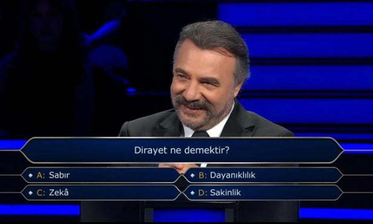 Dirayet ne demektir? Sabır, zeka, dayanklılık, sakinlik (Kim Milyoner Olmakister)?