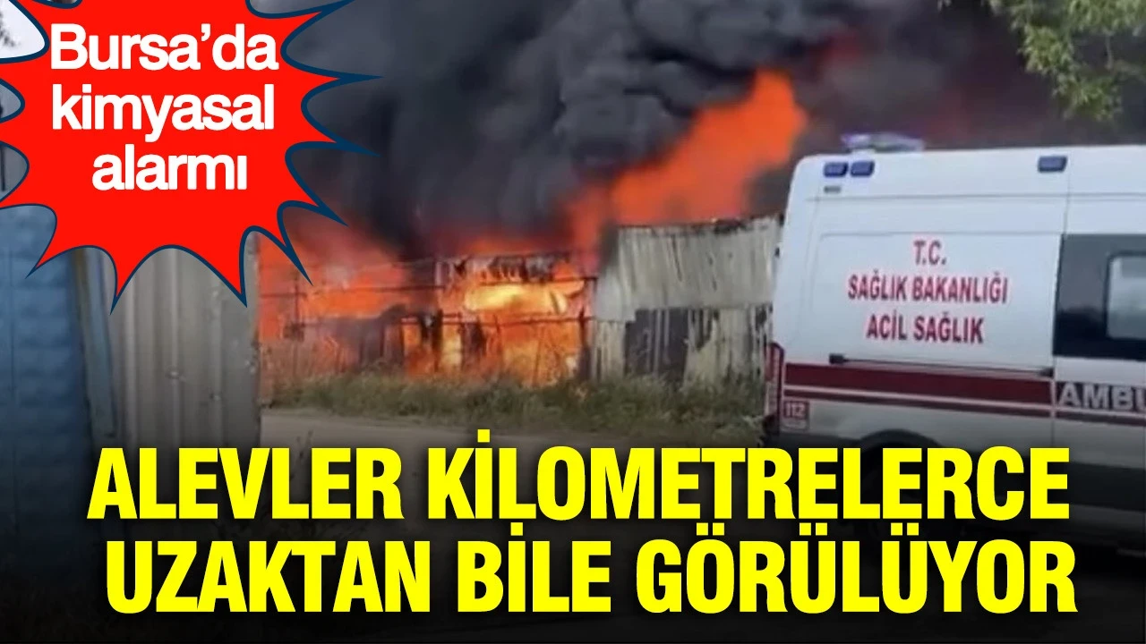 Alevler Kilometrelerce uzaktan bile görülüyor: Bursa’da kimyasal alarmı