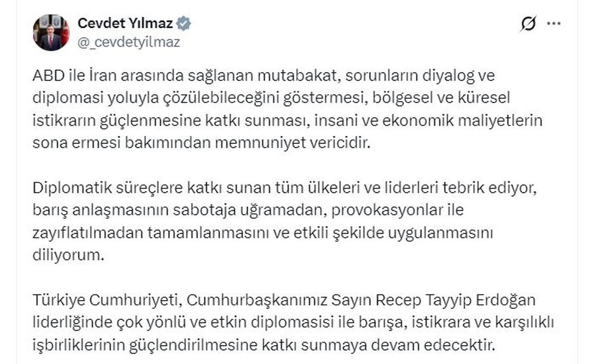 ABD ile İran arasındaki mutabakat memnuniyet verici