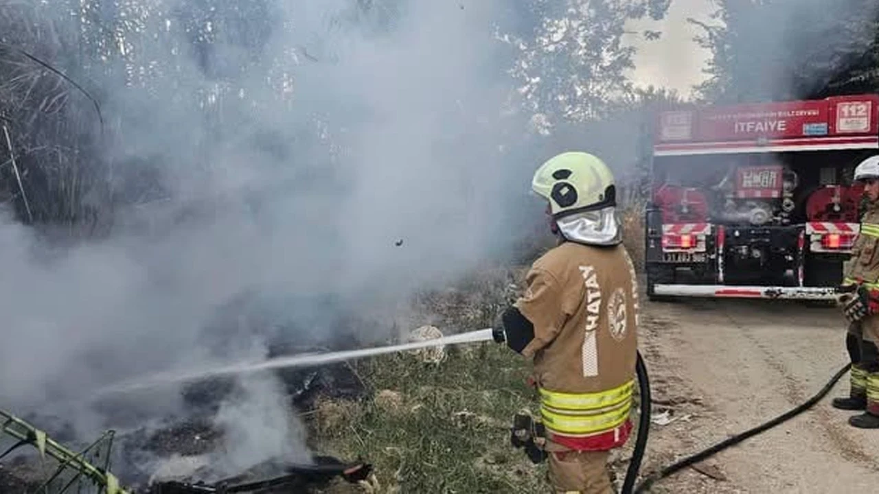Hatay Defne'de sazlık bölgedeki yangın söndürüldü